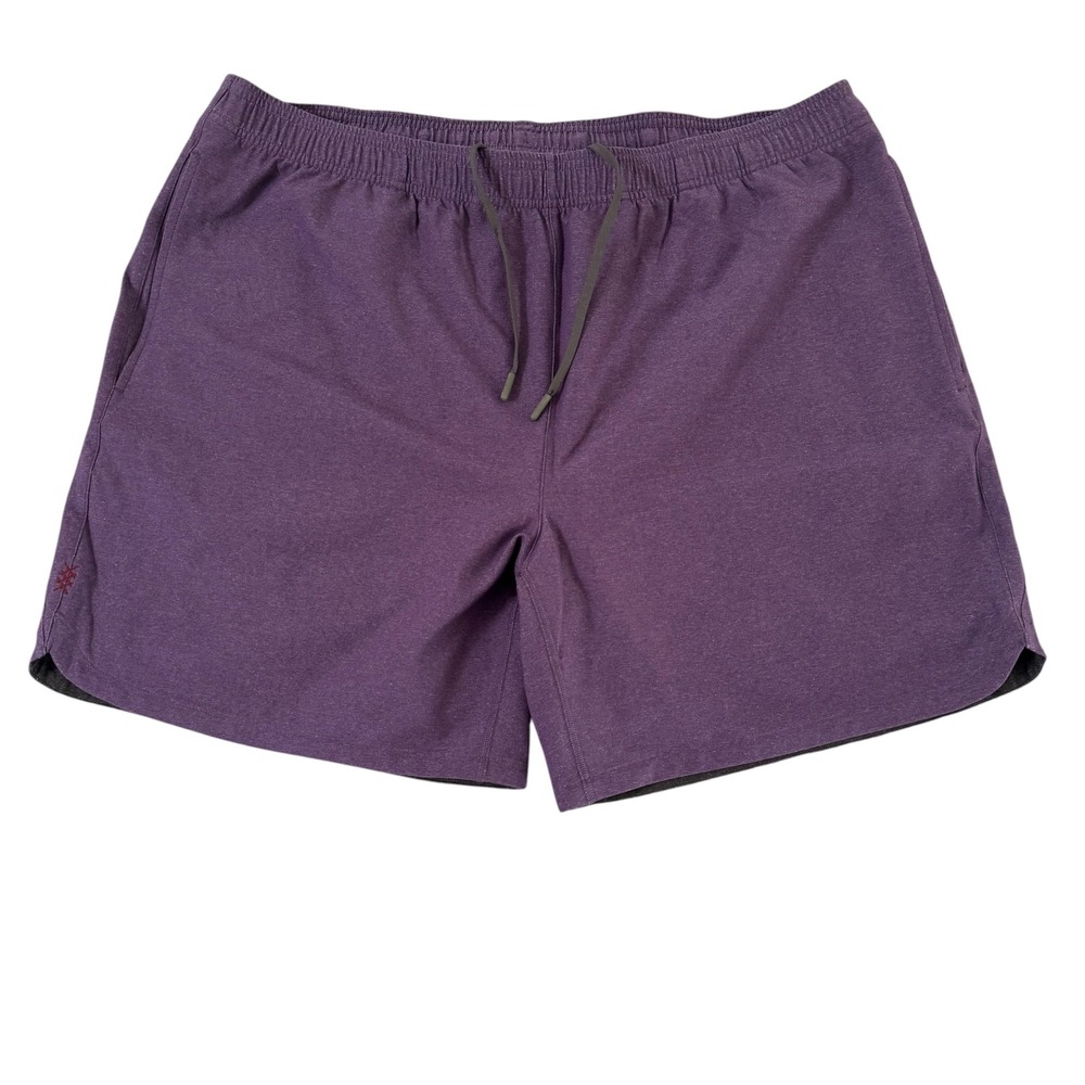 Rhone Guru 2XL 6.5in Purple Lined Drawstring Mens Athletic Shorts 100009